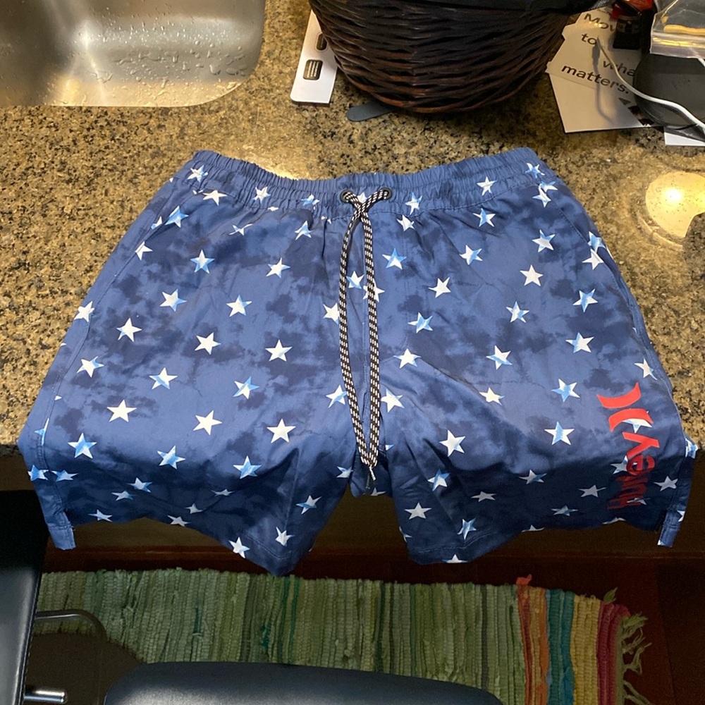 Hurley swim shorts.